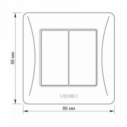  , Videx Binera, White, IP20, 86 x 86  (VF-BNSW2-W) -  5