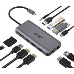 - Acer 12in1 Type C dongle USB3.2, USB2.0, SD/TF, HDMI, PD, DP ... (HP.DSCAB.009) -  2