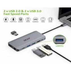 - Acer 12in1 Type C dongle USB3.2, USB2.0, SD/TF, HDMI, PD, DP ... (HP.DSCAB.009) -  3