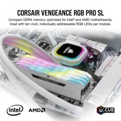     DDR4 16GB (2x8GGB) 3600 MHz Vengeance RGB Pro SL White Corsair (CMH16GX4M2D3600C18W) -  8