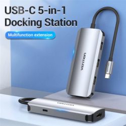  Vention USB3.1 Type-C --> HDMI/USB 3.0x3/PD 100W Hub 5-in-1 (TODHB) -  3