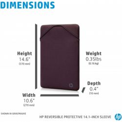 HP  15 Reversible Protective Grey/Mauve Sleeve 2F1W8AA -  6