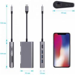  Dynamode USB3.1 Type-C to HDMI, 3USB3.0, RJ45, USB Type-C Female, SD (Dock-USB-TypeC-HDMI-USB3.0-RJ45) -  5