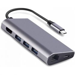 Dynamode USB3.1 Type-C to HDMI, 3USB3.0, RJ45, USB Type-C Female, SD (Dock-USB-TypeC-HDMI-USB3.0-RJ45)