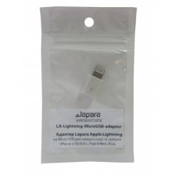  Lightning to Micro USB Lapara (LA-Lightning-MicroUSB-adaptor white) -  2