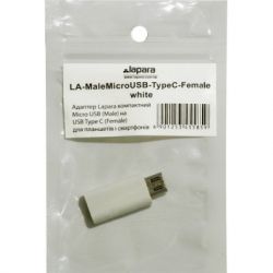  Lapara Micro USB Male to USB 3.1 Type-C Female white (LA-MaleMicroUSB-TypeC-Female white) -  5