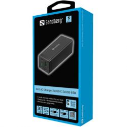   Sandberg 4in1 2xUSB-C 2xUSB PD 65W QC 3.0 20W (441-45) -  5