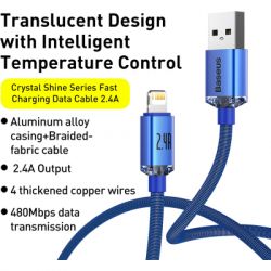   USB 2.0 AM to Lightning 1.2m 2.4A Blue Baseus (948086) -  9