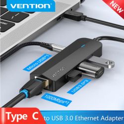  Vention USB 3.1 Type-C to 3xUSB 3.0+MicroUSB+RJ45 100M Ethernet black (TGPBB) -  5