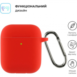    Armorstandart Ultrathin Silicone Case With Hook  Apple AirPods 2 Red (ARM59691) -  2