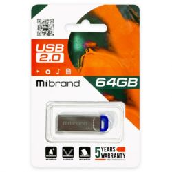 USB   Mibrand 64GB Falcon Silver-Blue USB 2.0 (MI2.0/FA64U7U) -  2