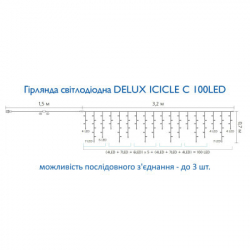 ó Delux ICICLE  100 LED 3,2x0,7m / IP20 (90015253) -  4