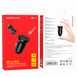   BOROFONE BZ18 single port QC3.0 car charger USB Black (BZ18B) -  4