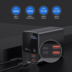   Choetech 27000mAh, PD/3.0/100W, USB-C*2/100+100W, USB-A*2/QC3.0/22.5W (B635-BK) -  5