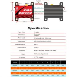    AKK Race Ranger 1.6W 5.8GHz 48CH L,X Band (TX1918LX) -  6