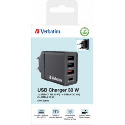   Verbatim USB 30W PD3.0 4-ports black (49700) -  8