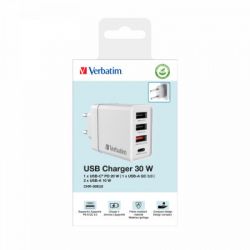   Verbatim USB 30W PD3.0 4-ports white (49701) -  8