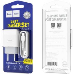   HOCO C72A Glorious single port charger set(Type-C) White (6931474713018) -  6