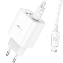   HOCO C80A Plus Rapido PD20W+QC3.0 charger set(C to C) White (6931474779908) -  2
