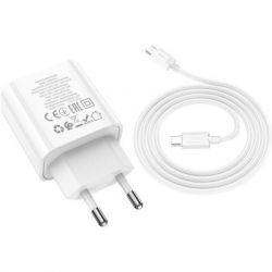   HOCO C80A Plus Rapido PD20W+QC3.0 charger set(C to C) White (6931474779908) -  4