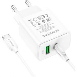   BOROFONE BA67A charger set (Type-C to Type-C) White (BA67ACCW) -  4