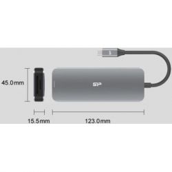  Silicon Power USB-C 8-in-1 SR30 Silver Aluminum (SPU3C08DOCSR300G) -  6