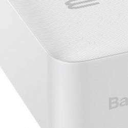   Baseus Bipow 30000mAh, 15W, USB-C/3A, 2*USB-A/3A(max.), +cable, white (PPBD050202) -  5