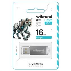 USB Flash Drive 16Gb Wibrand Cougar Silver (WI2.0/CU16P1S) -  2