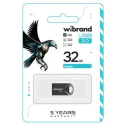 USB Flash Drive 32Gb Wibrand Hawk, Black (WI2.0/HA32M1B) -  2