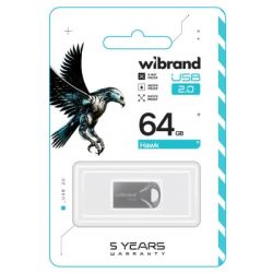 USB Flash Drive 64Gb Wibrand Hawk Silver (WI2.0/HA64M1S) -  2