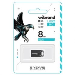 USB Flash Drive 8Gb Wibrand Hawk Black (WI2.0/HA8M1B) -  2