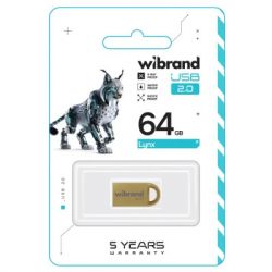 USB Flash Drive 64Gb Wibrand Lynx Gold (WI2.0/LY64M2G) -  2