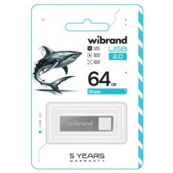 USB Flash Drive 64Gb Wibrand Shark Silver (WI2.0/SH64U4S) -  2