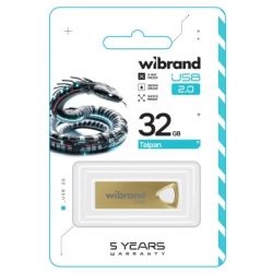 USB Flash Drive 32Gb Wibrand Taipan, Gold (WI2.0/TA32U2G) -  2