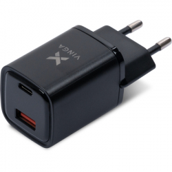   Vinga USB-C PD30W + USB-A QC30W Display 33W Max (VCR30ACDB) -  2