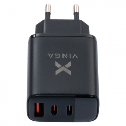   Vinga 2xUSB-C PD30W + USB-A QC30W Display 30W Max (VCR30ACCDB) -  3