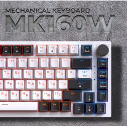  GamePro MK160W Hot-Swap Red Swich RGB USB UA White (MK160W) -  12