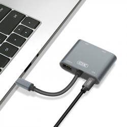  XO 4-in-1 Dock USB-C (HDMI/VGA/USB3.0/USB-C PD) (XO-HUB001SL) -  5