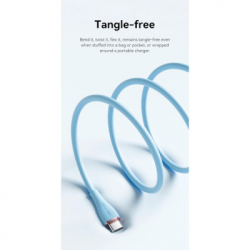   USB-C to USB-C 2.0m USB2.0 100W (20V/5A) Light Blue Silicone Vention (TAWSH) -  6