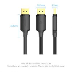   DisplayPort to DisplayPort 1.5m V1.2 4K 60Hz 3D Dolby 7.1 Vention (HAKBG) -  12