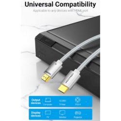   HDMI to HDMI 1.5m V2.1 8K 60Hz Silver Metal Type Vention (ALCIG) -  3