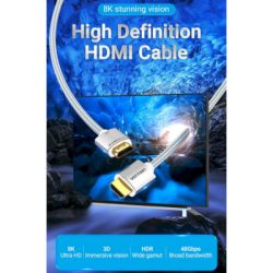   HDMI to HDMI 1.5m V2.1 8K 60Hz Silver Metal Type Vention (ALCIG) -  9