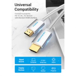   HDMI to HDMI 2.0m V2.0 4K 60Hz Silver Metal Type Vention (AABIH) -  6