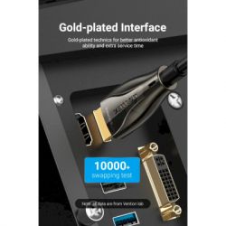   HDMI to HDMI 30.0m V2.0 Optical 4K 60Hz 18Gbps Dolby 7.1 PVC Black Zinc Alloy Vention (ALABT) -  10