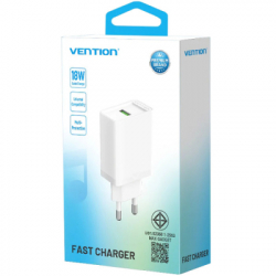   Vention 1xUSB 18W (USB-A) QC3.0 white (FABW0-EU) -  3