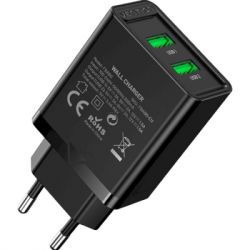   Vention 2xUSB 36W (2xUSB-A) QC3.0 black (FBAB0-EU) -  2