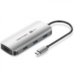  Vention USB 3.1 Type-C to HDMI 4K60Hz/USB 3.0x3/PD 100W 5-in-1 (TQDHB)