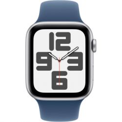 - Apple Watch SE 2024 GPS 40mm Silver Aluminium Case with Denim Sport Band - M/L (MXED3QH/A) -  2