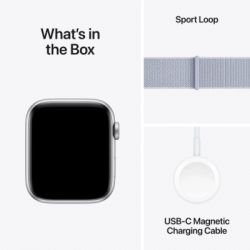 - Apple Watch SE 2024 GPS 40mm Silver Aluminium Case with Blue Cloud Sport Loop (MXEE3QH/A) -  7