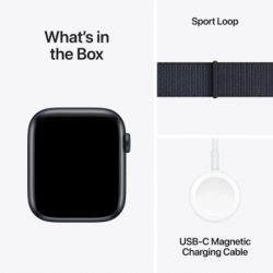 - Apple Watch SE 2024 GPS 44mm Midnight Aluminium Case with Ink Sport Loop (MXEP3QH/A) -  6